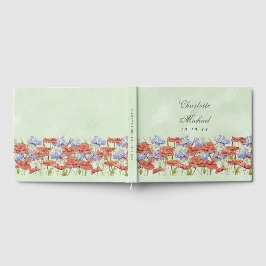 ウォーターカラー牧草地の結婚野草花ゲストハウス ゲストブック (全面)