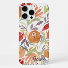 ウォーターカラー秋の花柄 オーダーメイドスマホケース
