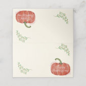 ウォーターカラー秋オータム感謝祭カボチャ プレイスカード (外部開封)