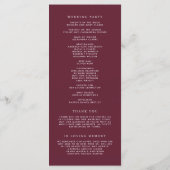 ウォーターカラー秋開花ガーランド秋の結婚式 プログラム (裏面)