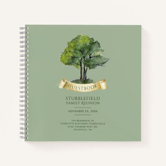 ウォーターカラー系図学ツリーファミリー懇親会ゲスト ノートブック (正面)