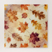 ウォーターカラー紅葉の秋のパターン ジグソーパズル (横)