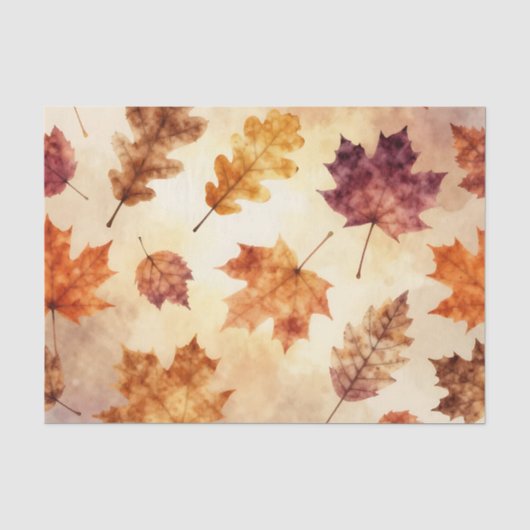 ウォーターカラー紅葉の秋のパターン 薄葉紙 (正面)