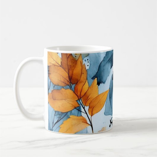 ウォーターカラー紅葉 コーヒーマグカップ (左)