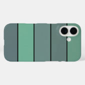 ウォーターカラー紙にグリーンとグレーのストライプ柄（冬） Case-Mate iPhoneケース (裏面 (横))