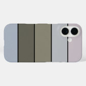 ウォーターカラー紙にグレー・グリーン・ブラックのストライプ Case-Mate iPhoneケース (裏面 (横))