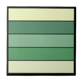 ウォーターカラー紙に描かれた冬の緑と黄色のストライプ タイル (正面)