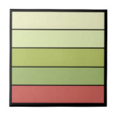ウォーターカラー紙に描かれた赤と緑のメロンの色のストライプ タイル (正面)