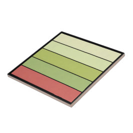 ウォーターカラー紙に描かれた赤と緑のメロンの色のストライプ タイル