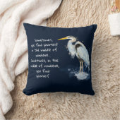 ウォーターカラー素晴らしブルーヘロン感動的引用文 クッション (ブランケット)