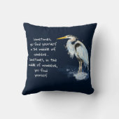 ウォーターカラー素晴らしブルーヘロン感動的引用文 クッション (裏面)