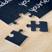 ウォーターカラー素晴らしブルーヘロン感動的引用文 ジグソーパズル (側面)