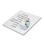 ウォーターカラー素晴らしブルーヘロン感動的引用文 タイル (側面)