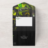 ウォーターカラー素朴ガーデンバックヤードバ結婚ンズオール オールインワン招待状 (外側)