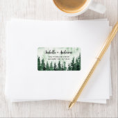 ウォーターカラー素朴グリーンフォレスト差出人住所 ラベル (インサイチュ)