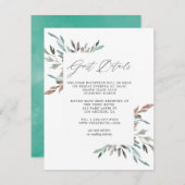 ウォーターカラー素朴グリーンリーウィンターゲスト詳細 エンクロージャーカード (正面/裏面)