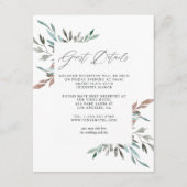 ウォーターカラー素朴グリーンリーウィンターゲスト詳細 エンクロージャーカード (正面)