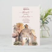 ウォーターカラー素朴バーンブライダルシャワー 招待状 (スタンド正面)