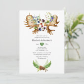 ウォーターカラー素朴フォレスト婚約パーティ 招待状 (スタンド正面)