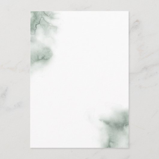 ウォーターカラー結婚グリーンリー情報ゲスト エンクロージャーカード (裏面)