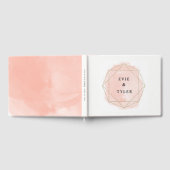 ウォーターカラー結婚ジェムのゲストブックフェイクグリッター ゲストブック (全面)