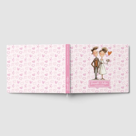 ウォーターカラー結婚ズカップルおもしろいゲストブック ゲストブック (全面)