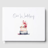 ウォーターカラー結婚ズケーキゲストブック ゲストブック (正面)