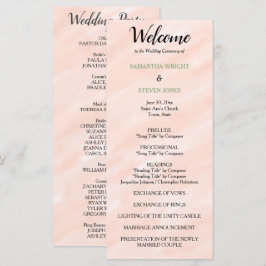 ウォーターカラー結婚式プログラム ブルッシュセージグリーン プログラム