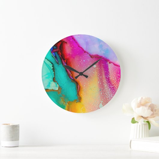 ウォーターカラー絵画アートの壁時計 ラージ壁時計 (ホーム)