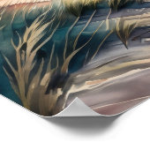 ウォーターカラー絵画ズオブビーチハウス ポスター (角)