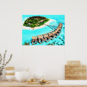 ウォーターカラー絵画ズオブモルディブハネムーンリゾート ポスター (キッチン)