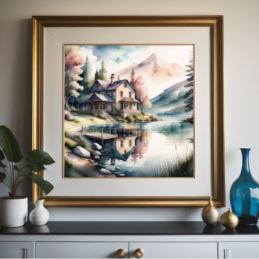 ウォーターカラー絵画ズオブレイクハウス ポスター