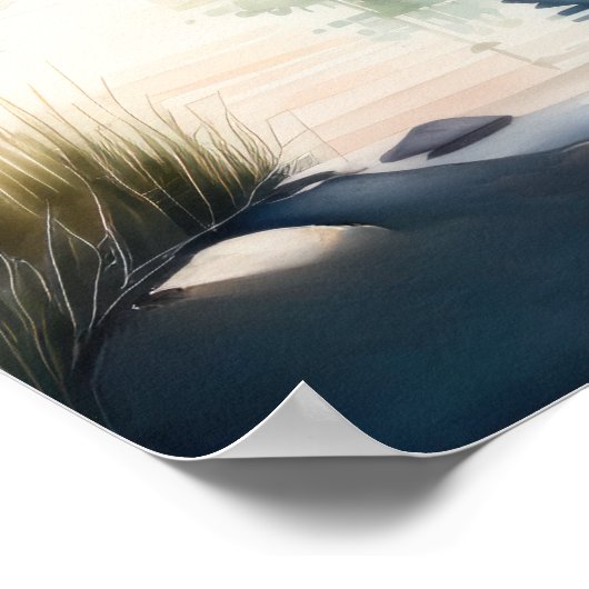 ウォーターカラー絵画ズオブレイクハウス ポスター (角)