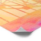 ウォーターカラー絵画ズフェリスホイールフェアグラウンドアート ポスター (角)