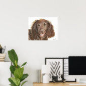 ウォーターカラー絵画 ワーキングコッカー・スパニエル 犬 ポスター (ホームオフィス)