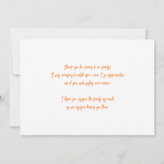 ウォーターカラー縁どコリーピーチフラワーズ誕生日 サンキューカード (裏面)