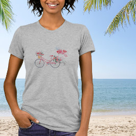 ウォーターカラー自転車と風船 Tシャツ