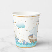 ウォーターカラー航海のライトハウス誕生日紙カップ 紙コップ (右)