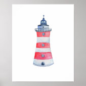 ウォーターカラー航海の海ライトハウス子供部屋デコール ポスター (正面)