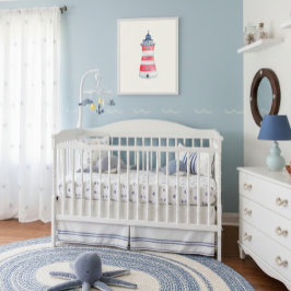 ウォーターカラー航海の海ライトハウス子供部屋デコール ポスター