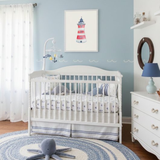 ウォーターカラー航海の海ライトハウス子供部屋デコール ポスター