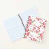 ウォーターカラー花クリップアート，ローズブーケ，ピンクの花 ノートブック (内部)