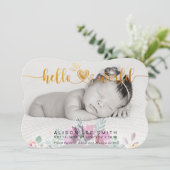 ウォーターカラー花束ハローワールドベビー発表 案内状 (スタンド正面)