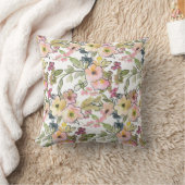 ウォーターカラー花模様ズドール装飾用クッション クッション (ブランケット)