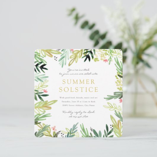 ウォーターカラー草地サマー至招待状 招待状 (スタンド正面)