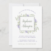 ウォーターカラー藤のフレームブライダルシャワー招待 招待状 (正面)
