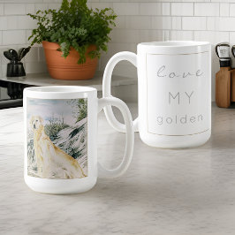 ウォーターカラー誇りを持ったゴールデンレトリバードッグ コーヒーマグカップ