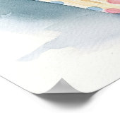 ウォーターカラー誕生日カップケーキプリント ポスター (角)