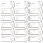 ウォーターカラー赤面ピンクローゼズゲスト住所 シール (正面)