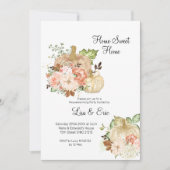 ウォーターカラー金ゴールドパンプキン引っ越し祝いパーティーパーティー招待状 招待状 (正面)